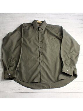 Arrow Men's Vintage Dress Shirt Size 16 16.5 36-37 Tall Button Down Green